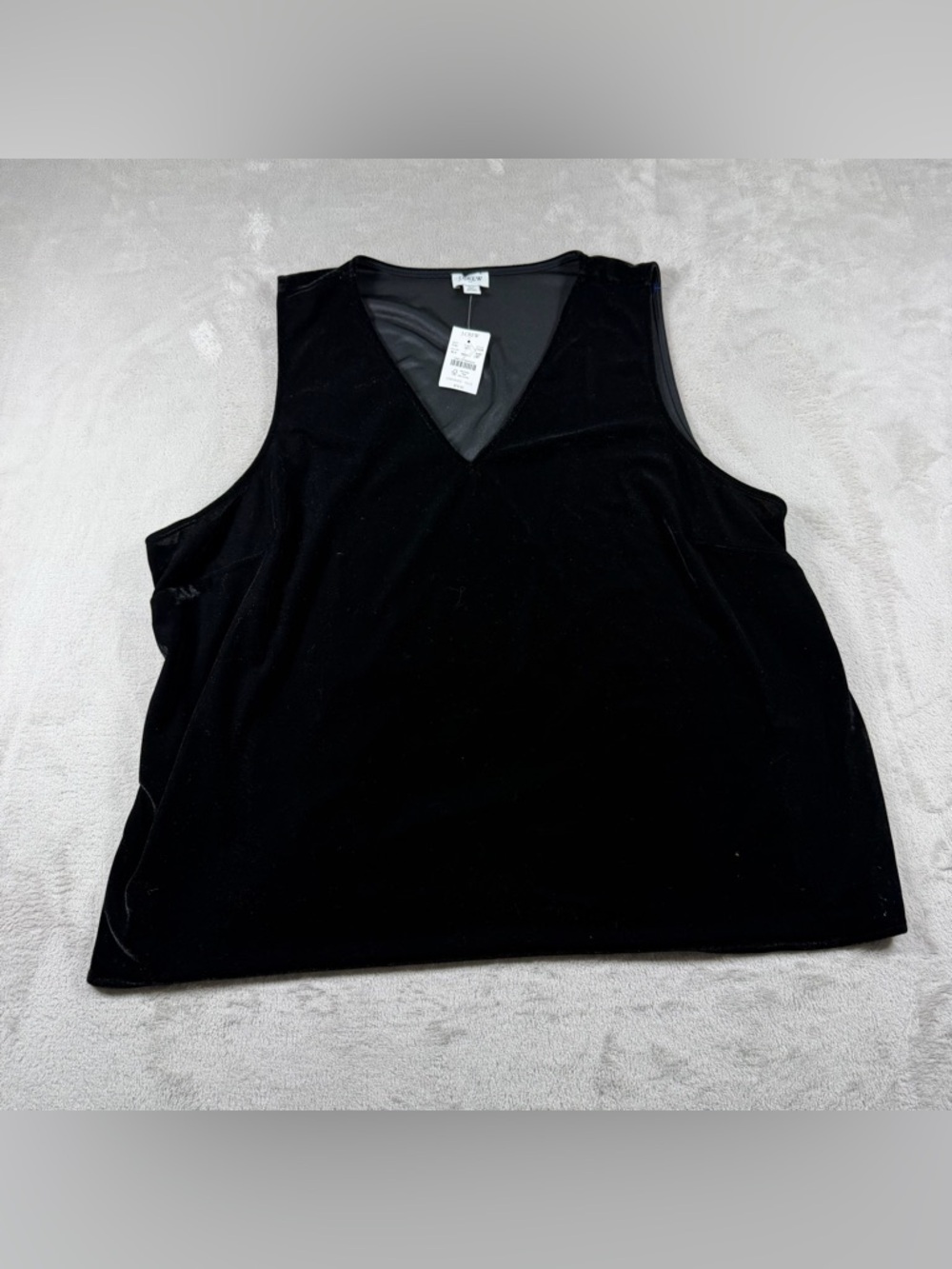J. Crew Black‎ Velvet V-Neck Tank Top